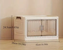 Axyaa Double-Door Plastic Storage Cabinet for Bedroom, Multi-Layer Organizer Box with Lid