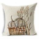 Axyaa Thanksgiving Pumpkin Ornaments Linen Throw Cushion Covers Home Decor
