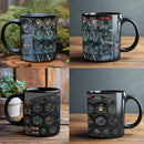 Axyaa Aerospace Aircraft Instrument Panels Coffee Mug Black Ceramic Astronaut Gift
