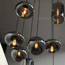 Axya Nordic Stained Glass Pendant Lights LED Colorful Hanging Lamp for Home Decor