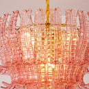 Axyaa Luxurious Pink Glass Chandelier for Living Room, Bedroom, and Dining Room