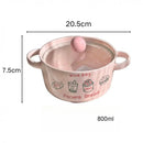 Axyaa Kawaii Boba Ramen Bowl Set: Bowl, Spoon, Chopsticks - Japanese Ceramics(Tableware)
