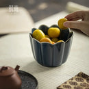 Axya Handmade Ceramic Tea Cup and Fruit Plate Set for Tea Ceremony