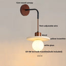 Axyaa Yellow Travertine Stone Canopy Wall Sconce with Pull Chain Switch