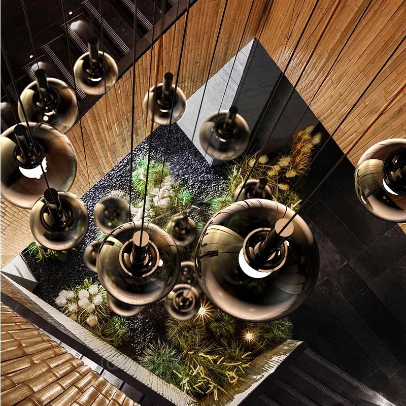 Axyaa Nordic Spherical Pendant Chandelier for Indoor Lighting in Dining Room