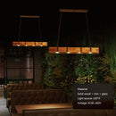 Axyaa Vintage Wooden Pendant Lamp for Dining and Bar, Industrial LED Lighting