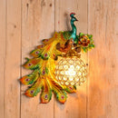 Axyaa Nordic Retro Peacock Wall Lamp LED Sconce Light for Creative Living Room Decor