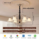 Axyaa Brushed Glass Flower Chandelier Pendant Light Vintage Hanging Lamp for Dining Room