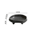 Axyaa Ceramic High Foot Sushi Plate | Vintage Irregular Dinner Dessert Snack Tableware