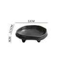 Axyaa Ceramic High Foot Sushi Plate | Vintage Irregular Dinner Dessert Snack Tableware
