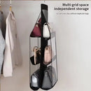 Axyaa 6-Pocket Black Handbag Organizer: Foldable Storage Solution for Closet or Bedroom