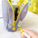 Axyaa Square Mesh Cosmetic Bag with Zipper: Portable, Multi-purpose Makeup Storage Case