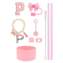 Axyaa 10pcs Tumbler Accessories Set: Straw, Cover, Cap, Boot, Stopper, Keychain, Charm