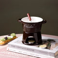 Axyaa Ceramic Chocolate Chafing Dish Cup Set with Fork - Creative Tableware