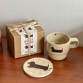 Cute Dachshund Ceramic Mug Set by Axyaa - Creative Gift for Dog Lovers
