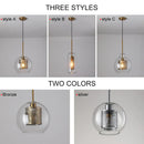 Axyaa Sliver Bronze Loft Glass Ball Pendant Light for Modern Living Room and Kitchen