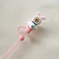 Cherry Blossom Bear Silicone Straw Cover for 30oz Cups by Axyaa