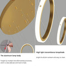 Axyaa LED Ring Pendant Chandelier | Adjustable Hanging Cables | Gold/Black | Home Dining Living Room