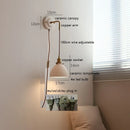 Axyaa Ceramic LED Wall Sconce, Adjustable Copper Arm, Nordic Modern Design