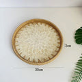 Axyaa Handmade Rattan Shell Tray for Home Decor and Serving