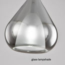 Axyaa Smoky Gray Glass LED Pendant Light for Bedroom Living Room Chandelier