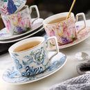 Axyaa Elegant Gold Ceramic Coffee Cup Set | European Luxury Tea Cups