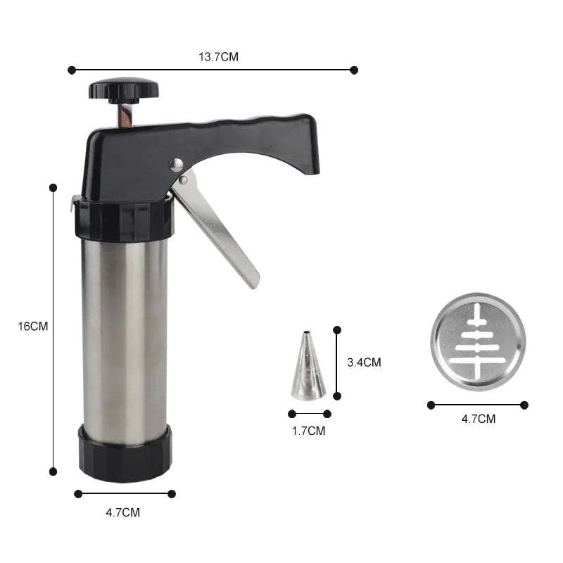 Axya Cookie Gun Set - Pastry Press Kit with Piping Nozzles