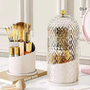 Axyaa Clear Rotating Birdcage Makeup Brush Holder with Lid