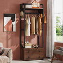 Axyaa Small Clothes Rack with Drawers and Shelves - Heavy Duty Clothing Organizer