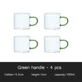Axyaa Glass Teacup Set, Master Quality, Heat-Resistant, Kung Fu Tea Cup with Handle
