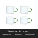 Axyaa Glass Teacup Set, Master Quality, Heat-Resistant, Kung Fu Tea Cup with Handle
