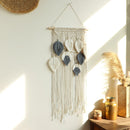 Axyaa Macrame Leaf Tapestry Wall Hanging with Tassels & Bohemian Nordic Aesthetic