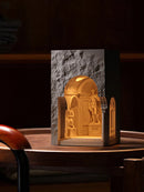 Axyaa Industrial Cement Table Lamp - Architectural Sculpture Design - Fireless Aromatherapy Candle