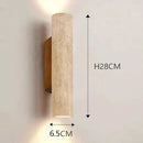 Axyaa Travertine Sconce Light, E27 Bulb, Bedroom & Living Room Stone Wall Lamp