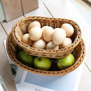 Axyaa Oval Rattan Storage Basket for Kitchen, Home Décor, and Organization