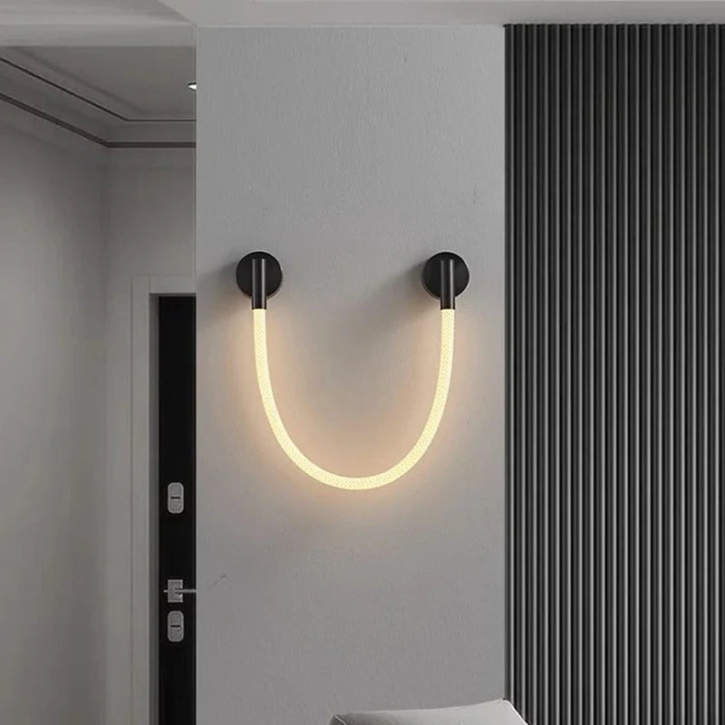 Axyaa Nordic Bedroom LED Neon Wall Lamp - 360 Degree Soft Silicone Woven Light