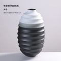 Axyaa Ceramic Vase: Black & White Color-Blocked Flower Arrangement, Desktop Display