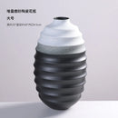 Axyaa Ceramic Vase: Black & White Color-Blocked Flower Arrangement, Desktop Display