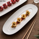 Axyaa Ceramic Sushi & Steak Plate | Japanese Style Long Strip Plate for Hotel Tableware