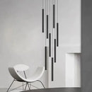 Axyaa Tubular LED Stair Chandelier for Duplex Building Villa Loft Lighting