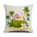 Axyaa Summer Farmhouse Linen Pillow Cover 45x45cm Beach Vacation Home Decor