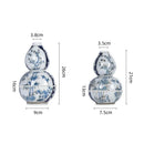 Axyaa Gourd Porcelain Vase: Chinese Blue White Home Decor Flower Arrangement