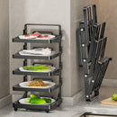 Axyaa Kitchen Foldable Side Dish Rack | Expandable Microwave Shelf & Tray Organizer