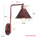 Axyaa Rust Color Retro Loft Wall Lamp Industrial Iron Style for Bedroom & Hotel