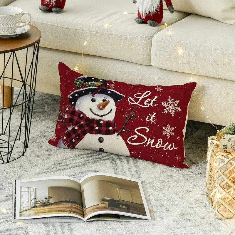 Christmas Snowman Tree Pillowcase - Axyaa Home Decoration Gift Suite