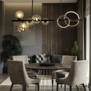Axyaa Glass Bubble Pendant Lamp Black Gold LED Chandelier Light