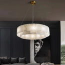 Axyaa Natural Marble Brass Pendant Light Nordic Gold Chandelier for Home Decor
