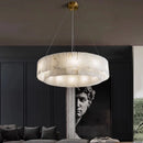 Axyaa Luxury Marble Brass Pendant Light - Nordic Gold Chandelier for Home and Office