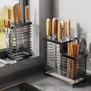 Axyaa Stainless Steel Kitchen Knife Holder Storage Rack with Drain Tray
