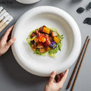 Axyaa Ceramic Dinner Plate Set | Round Soup Dessert Sushi Tableware | Creative Insulation Plate